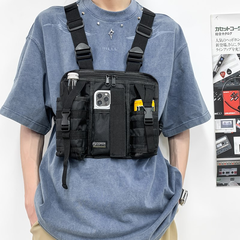 Tactical Vest Men - Hip-hop Streetwear Men Chest Bag 2025