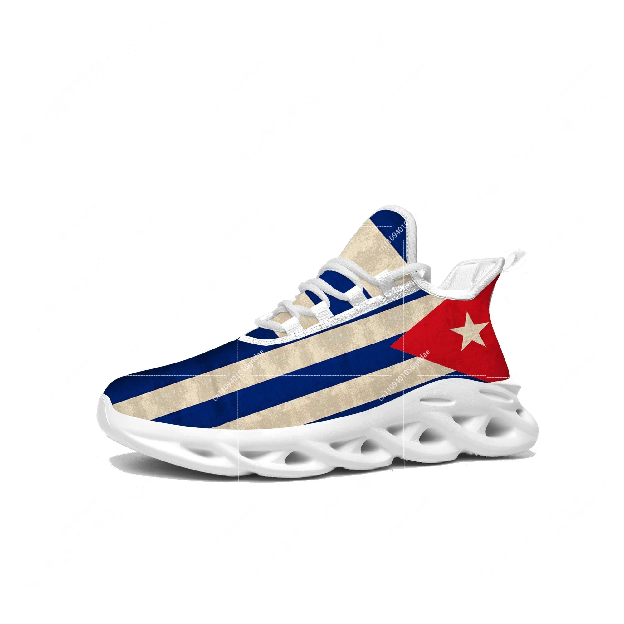 Men'S Fashion Running Shoes - Cuban Flag Flats Sneakers Mens Womens