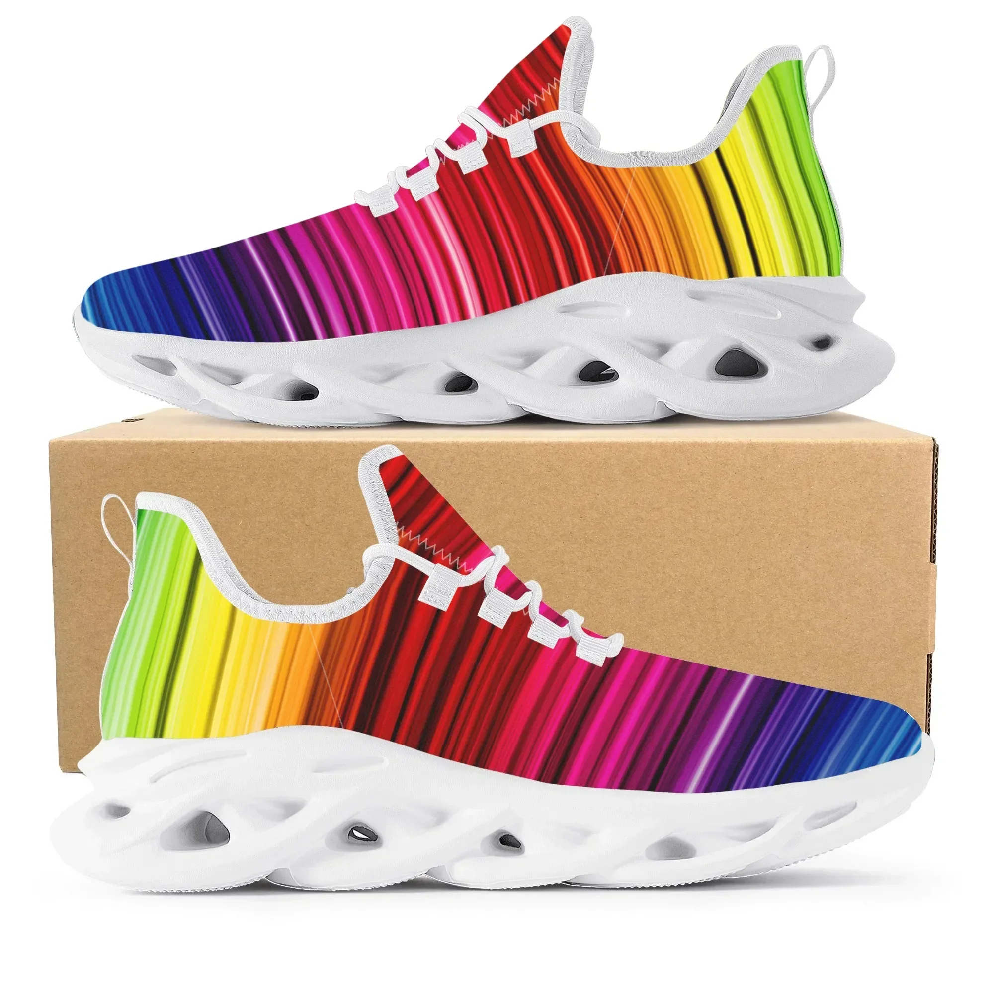 Men'S Fashion Running Shoes - Colorful Rainbow Design Fashion Hot Sneakers