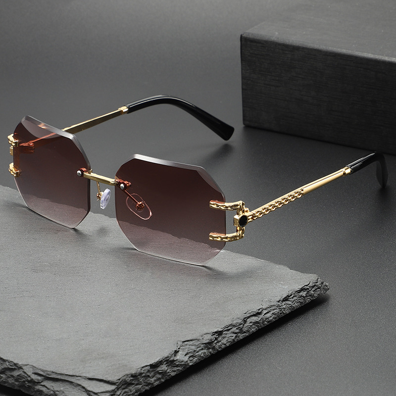 Men'S Fashion Rimless Glasses - New Small Rectangle Rimless Sunglasses Women