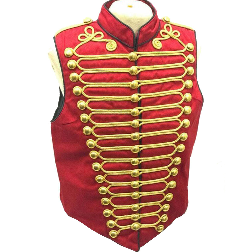 Tactical Vest Men - Adult Cosplay Rock Band Red Suede