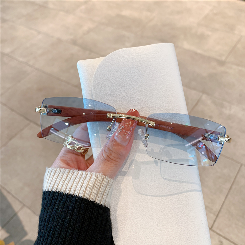 Men'S Fashion Rimless Glasses - Rimless Sunglasses For Men Women Wooden