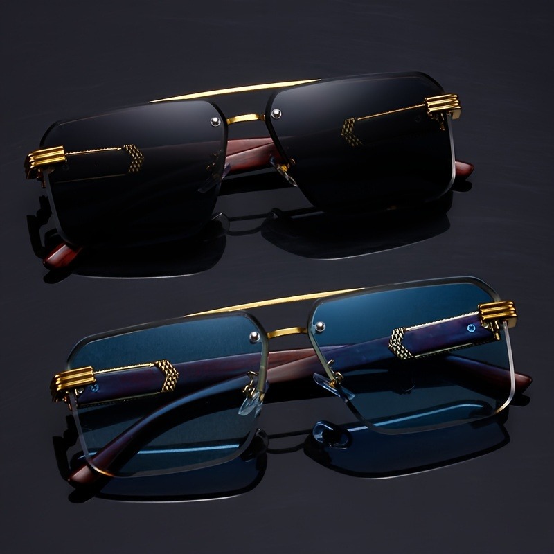 Trend Double Beam Rectangle Su - Men'S Fashion Rimless Glasses recension och pris
