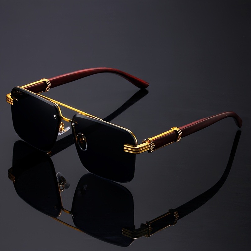 Trend Double Beam Rectangle Su - Men'S Fashion Rimless Glasses recension och pris