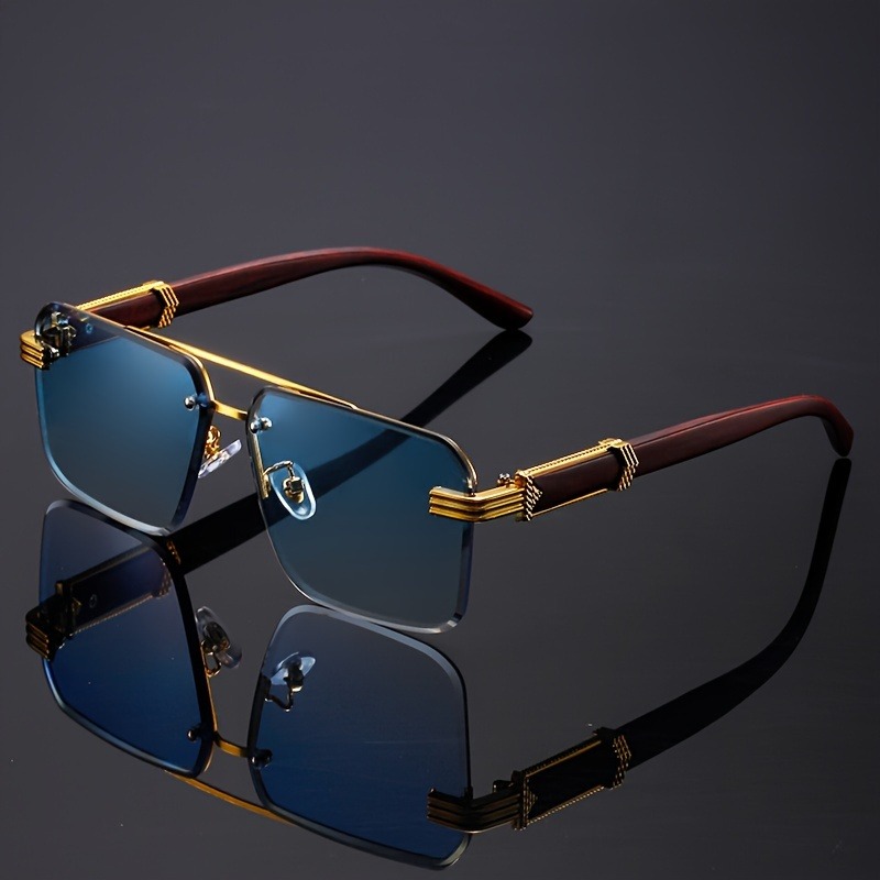 Trend Double Beam Rectangle Su - Men'S Fashion Rimless Glasses recension och pris