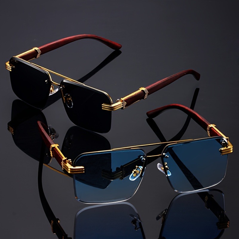 Trend Double Beam Rectangle Su - Men'S Fashion Rimless Glasses recension och pris