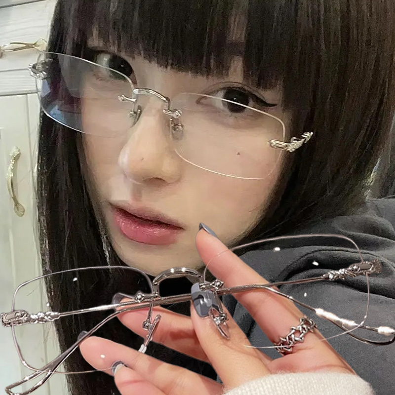 Transparent Rectangle Rimless  - Men'S Fashion Rimless Glasses recension och pris
