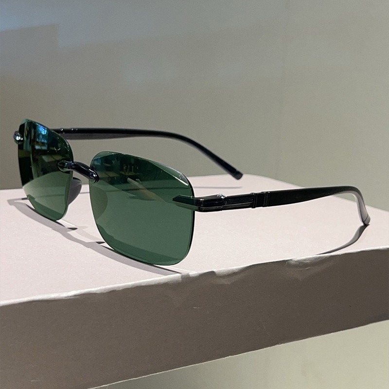 Fashion Pilot Sunglasses Men L - Men'S Fashion Rimless Glasses recension och pris