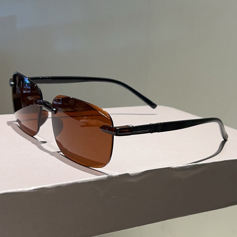 Fashion Pilot Sunglasses Men L - Men'S Fashion Rimless Glasses recension och pris