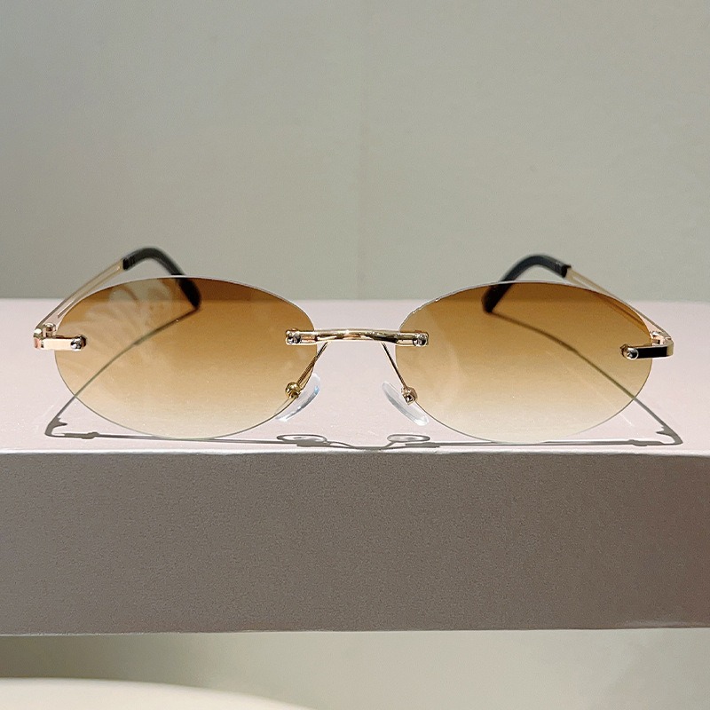 Rimless Oval Sunglasses Men Fa - Men'S Fashion Rimless Glasses recension och pris