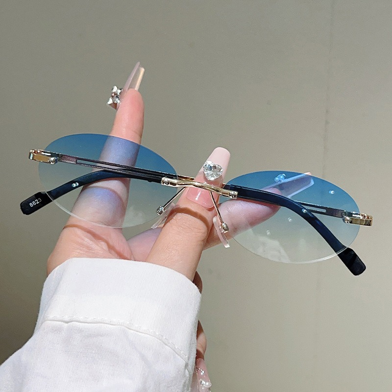 Rimless Oval Sunglasses Men Fa - Men'S Fashion Rimless Glasses recension och pris