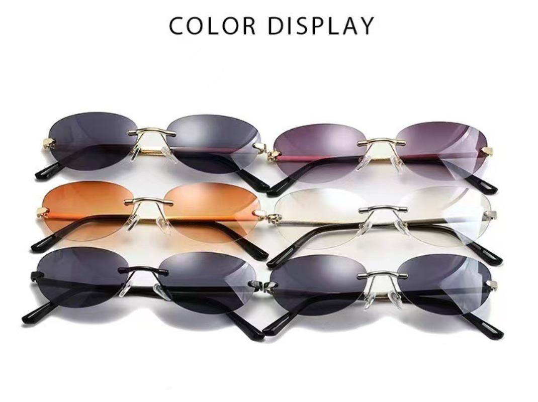 Rimless Oval Sunglasses Women  - Men'S Fashion Rimless Glasses recension och pris