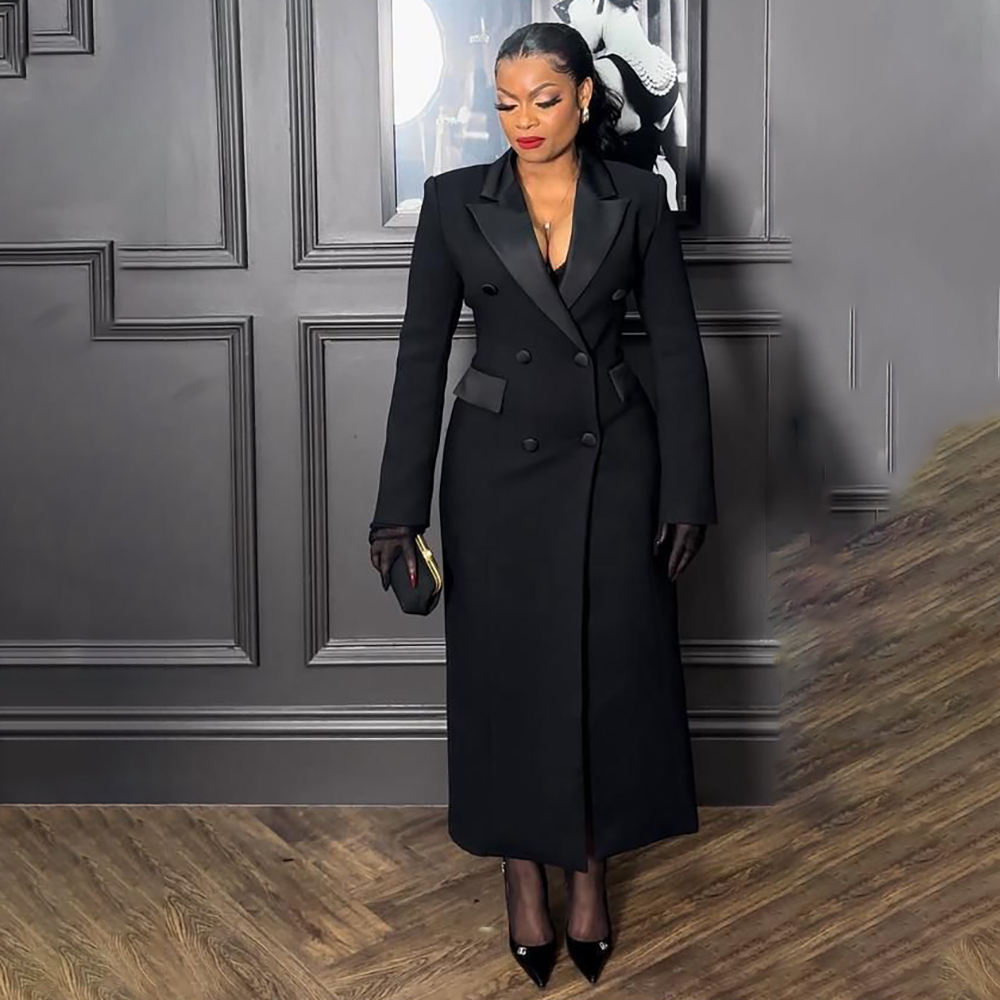 Luxury Black Women's Blazer Fa - Men'S Fashion All Black Outfit recension och pris