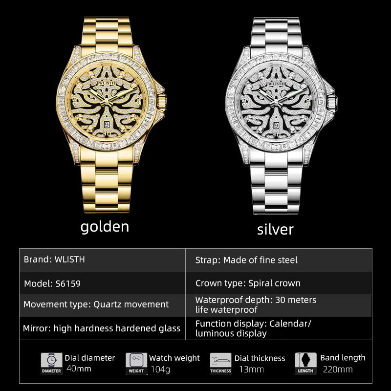 WLISTH Luxury Men Quartz Watch - Men'S Fashion Night Out recension och pris
