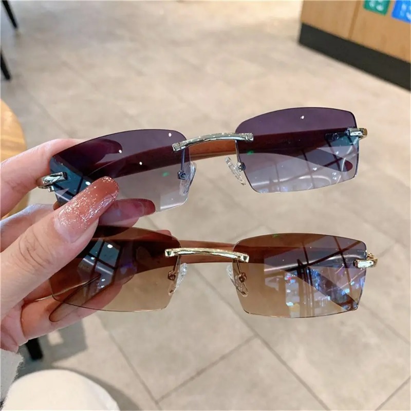 Trendy Punk Sunglasses Rimless - Men'S Fashion Rimless Glasses recension och pris