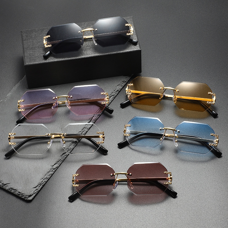 New Small Rectangle Rimless Su - Men'S Fashion Rimless Glasses recension och pris