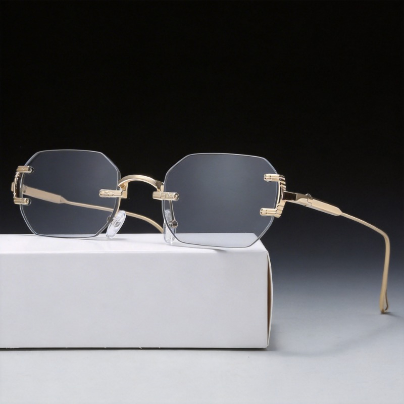 Rimless Sunglasses Rectangle F - Men'S Fashion Rimless Glasses recension och pris