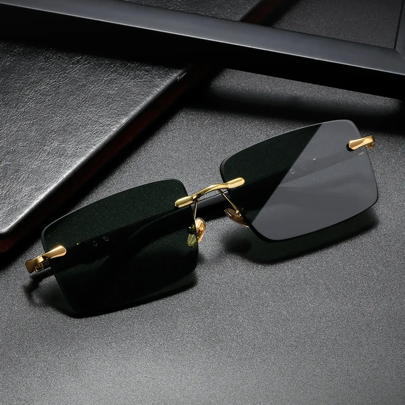 Fashion Rectangle Sunglasses M - Men'S Fashion Rimless Glasses recension och pris