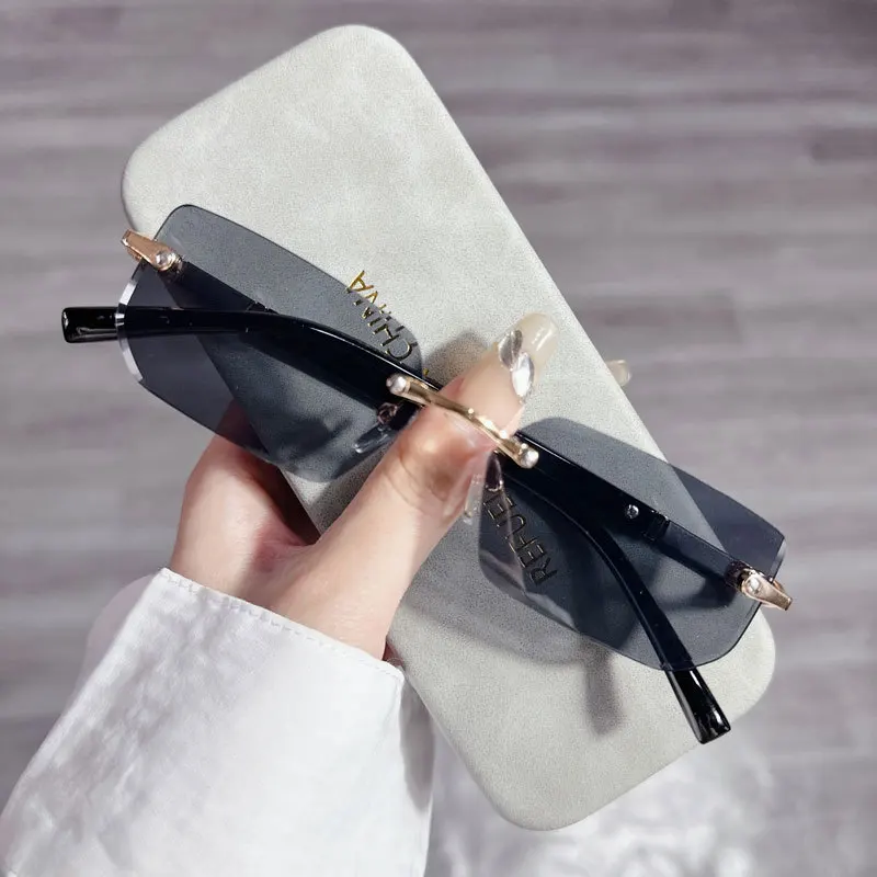 Fashion Rectangle Sunglasses M - Men'S Fashion Rimless Glasses recension och pris