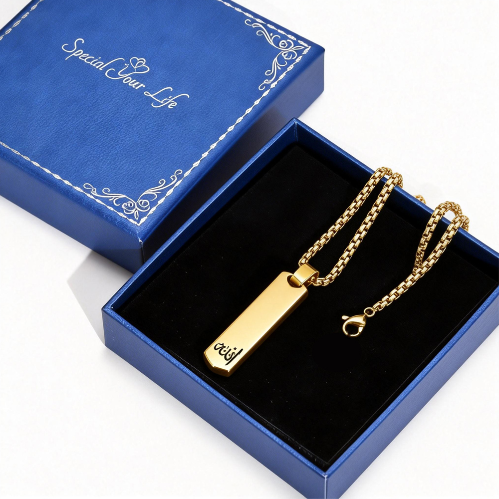 3D Bar Necklace, Cool Simple D - Men'S Fashion All Black Outfit recension och pris