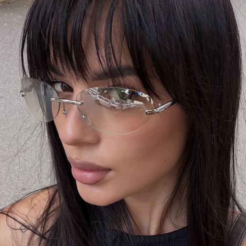 Rimless  Oval Sun Glasses for  - Men'S Fashion Rimless Glasses recension och pris